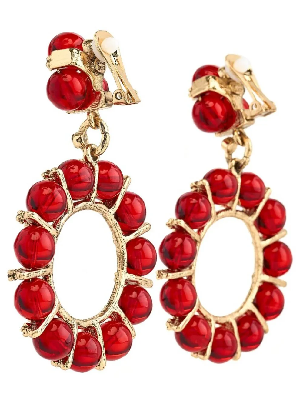 KENNETH JAY LANE, EMERALD/CRYSTAL AND 10MM PEARL CLIP EARRINGS - Picture 9 of 11